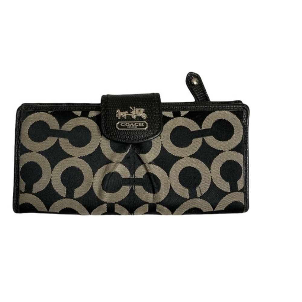 Coach madison black gray c wallet